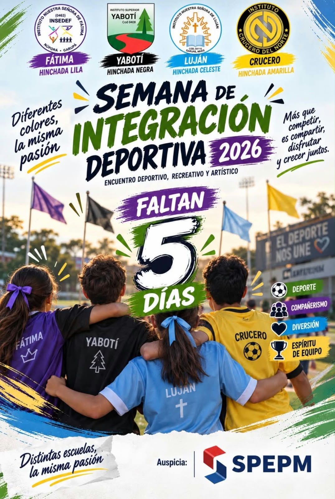 Semana de integración deportiva de estudiantes en Garupá