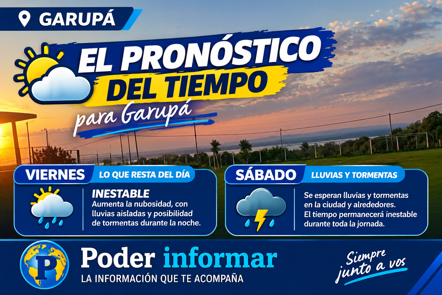 Viernes inestable y tormentas para el sábado